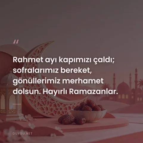 Rahmet ayı kapımızı çaldı; sofralarımız bereket, gönüllerimiz merhamet dolsun. Hayırlı Ramazanlar.