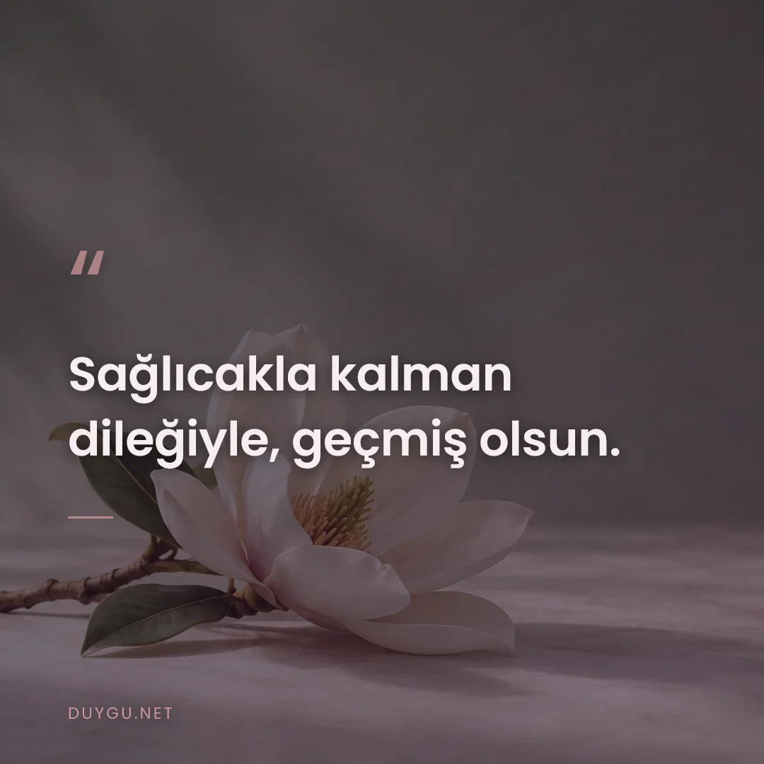 Resimli söz: Sağlıcakla kalman dileğiyle, geçmiş olsun.