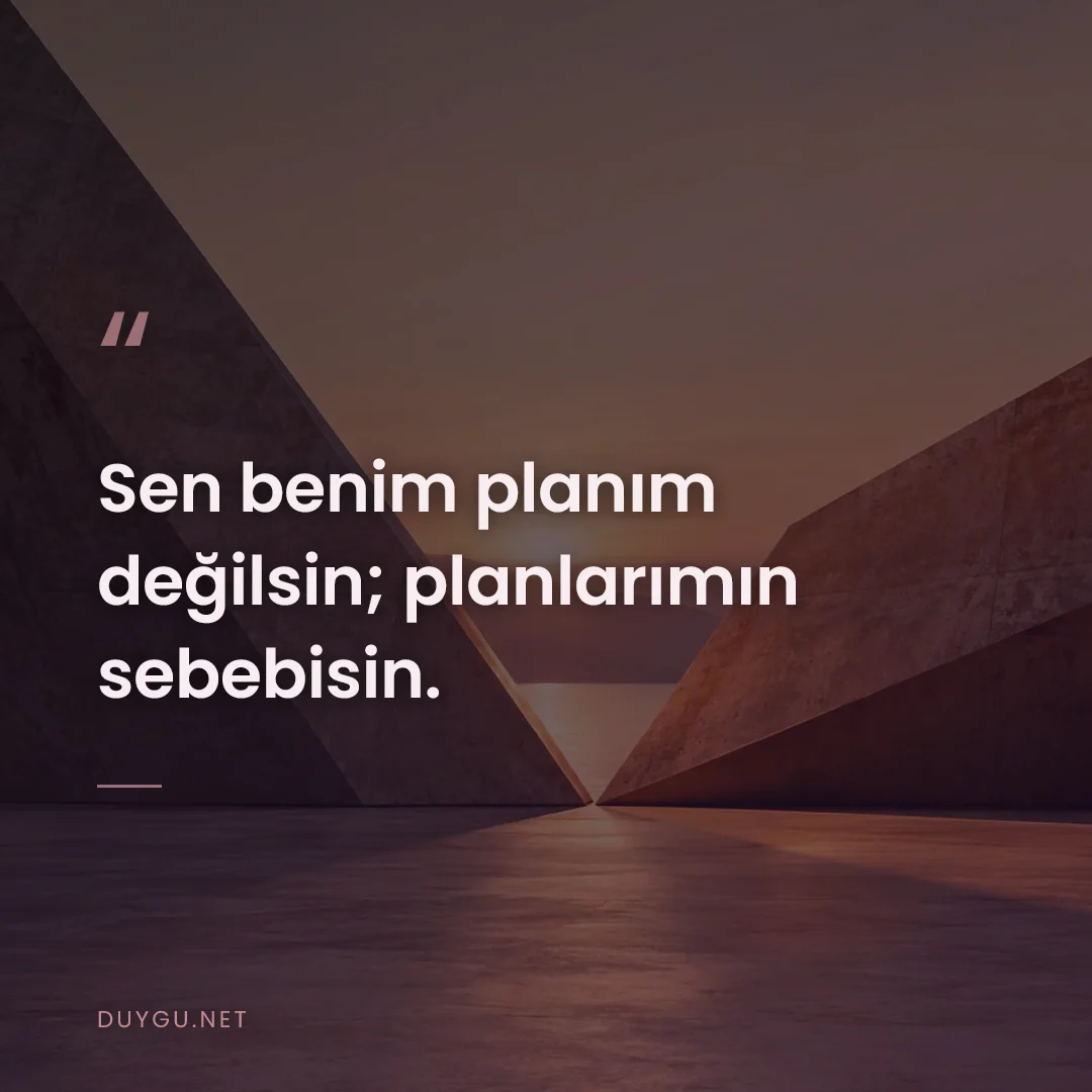 Resimli söz: Sen benim planım değilsin; planlarımın sebebisin.