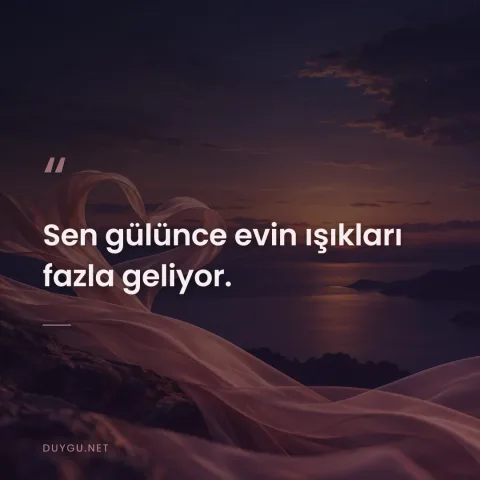 Sen gülünce evin ışıkları fazla geliyor.