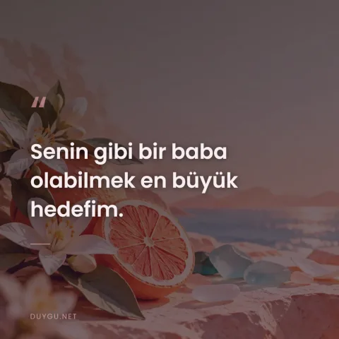 Senin gibi bir baba olabilmek en büyük hedefim.