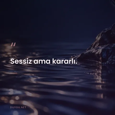 Sessiz ama kararlı.