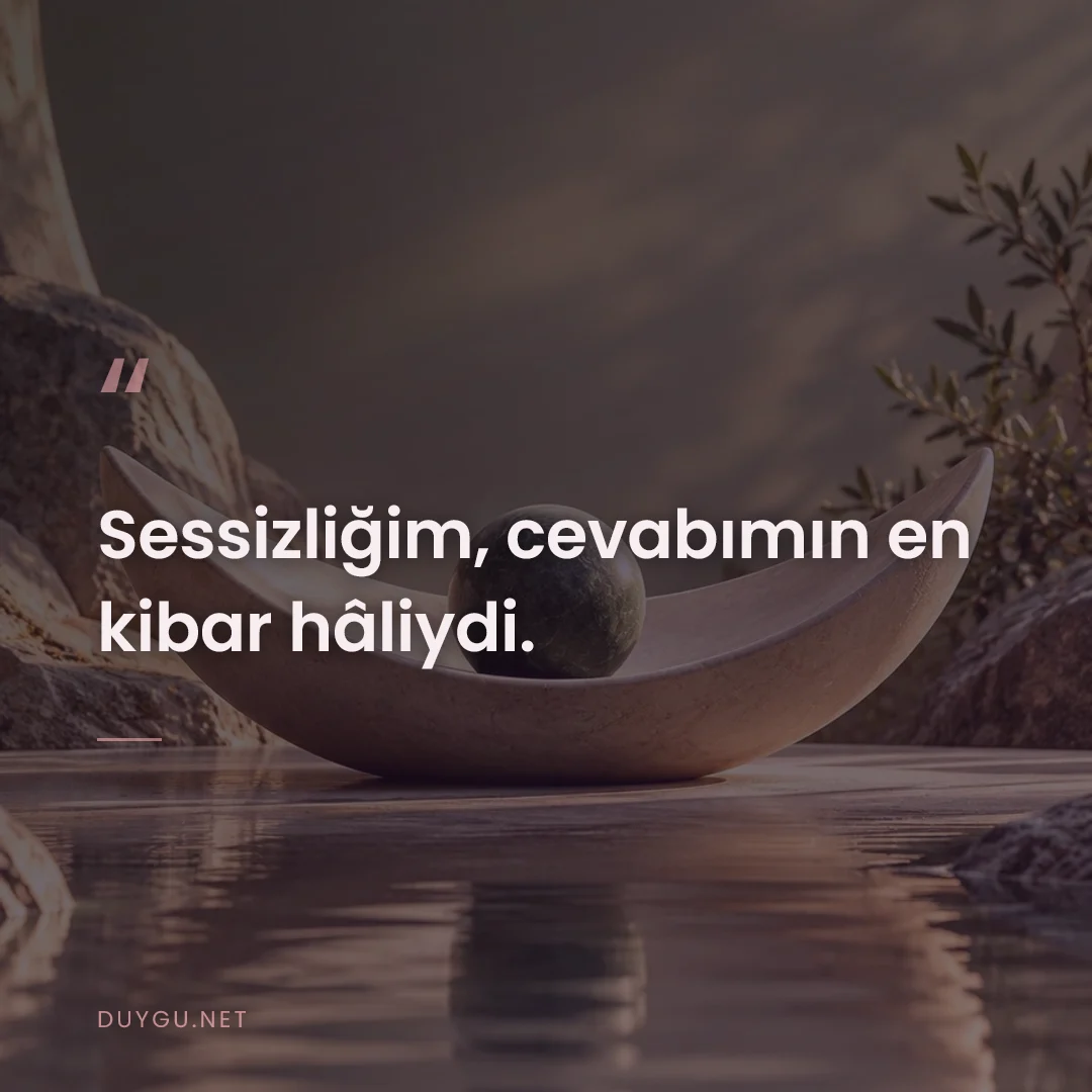 Resimli söz: Sessizliğim, cevabımın en kibar hâliydi.