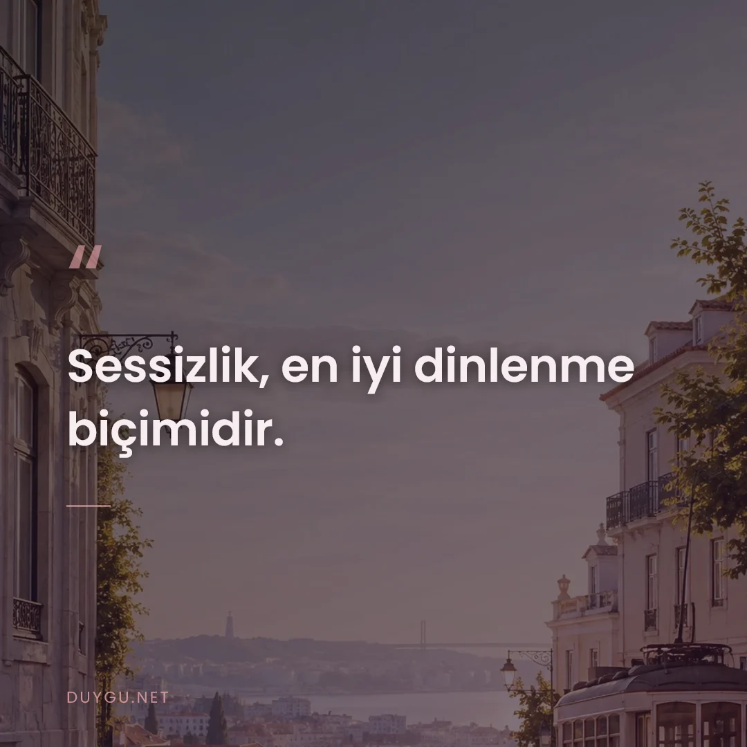 Resimli söz: Sessizlik, en iyi dinlenme biçimidir.