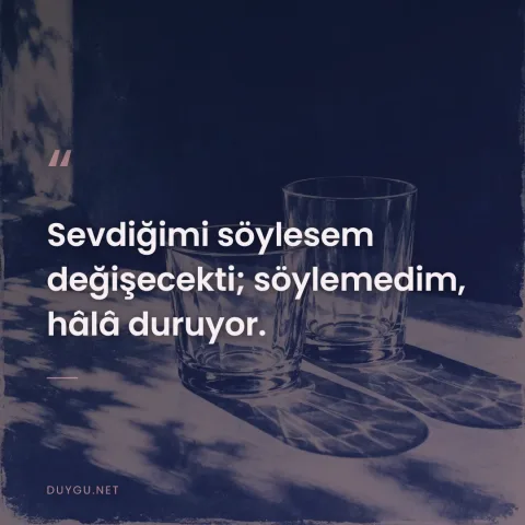 Sevdiğimi söylesem değişecekti; söylemedim, hâlâ duruyor.