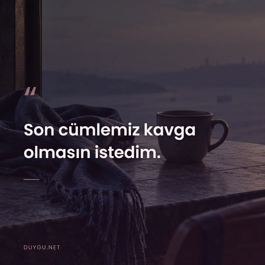 Resimli söz: Son cümlemiz kavga olmasın istedim.