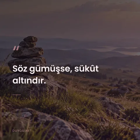 Söz gümüşse, sükût altındır.