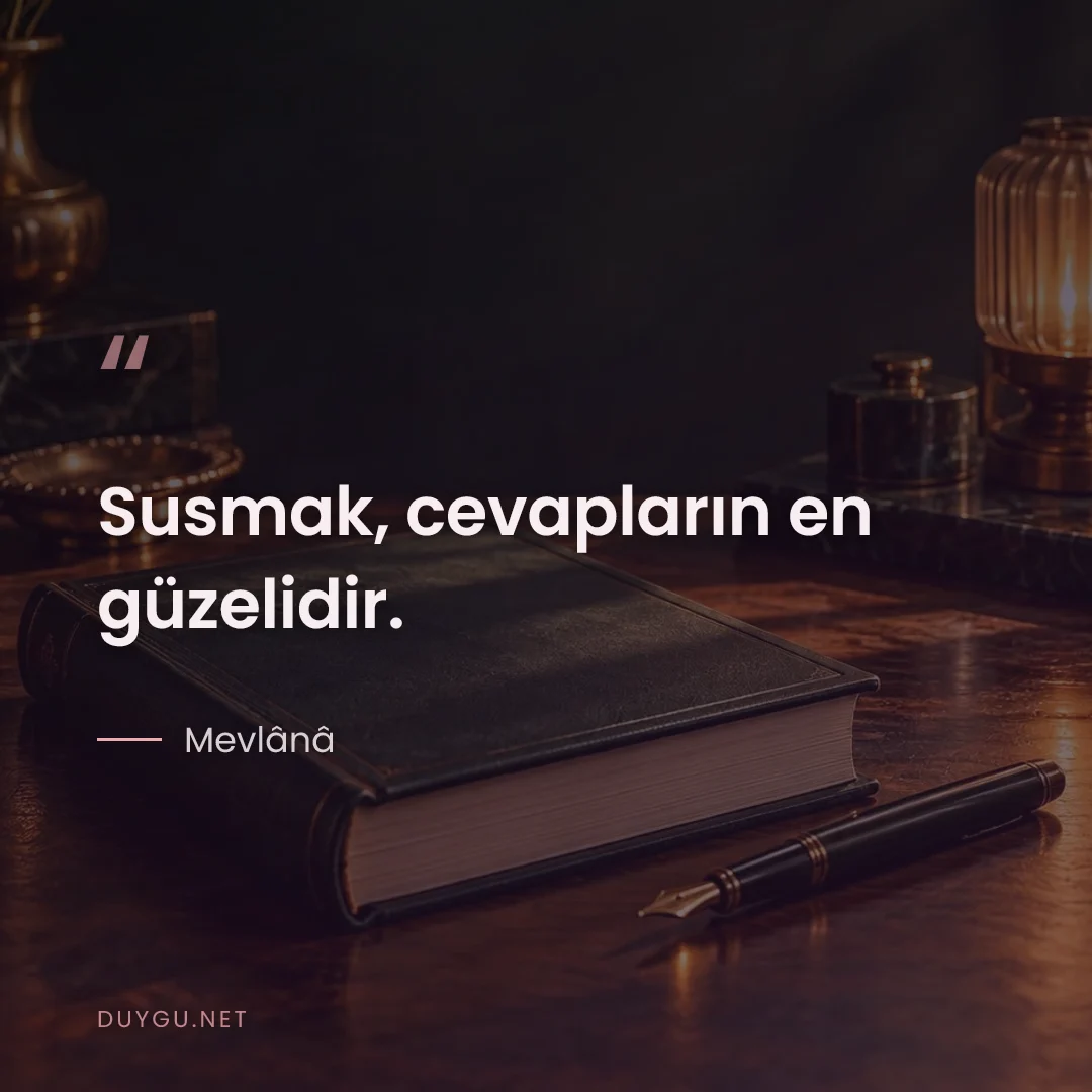 Resimli söz: Susmak, cevapların en güzelidir.