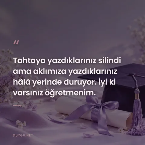 Tahtaya yazdıklarınız silindi ama aklımıza yazdıklarınız hâlâ yerinde duruyor. İyi ki varsınız öğretmenim.