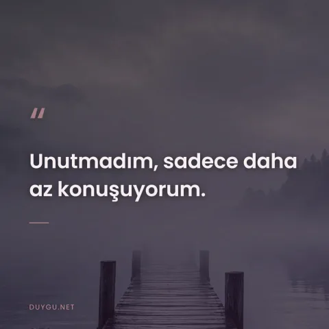Unutmadım, sadece daha az konuşuyorum.