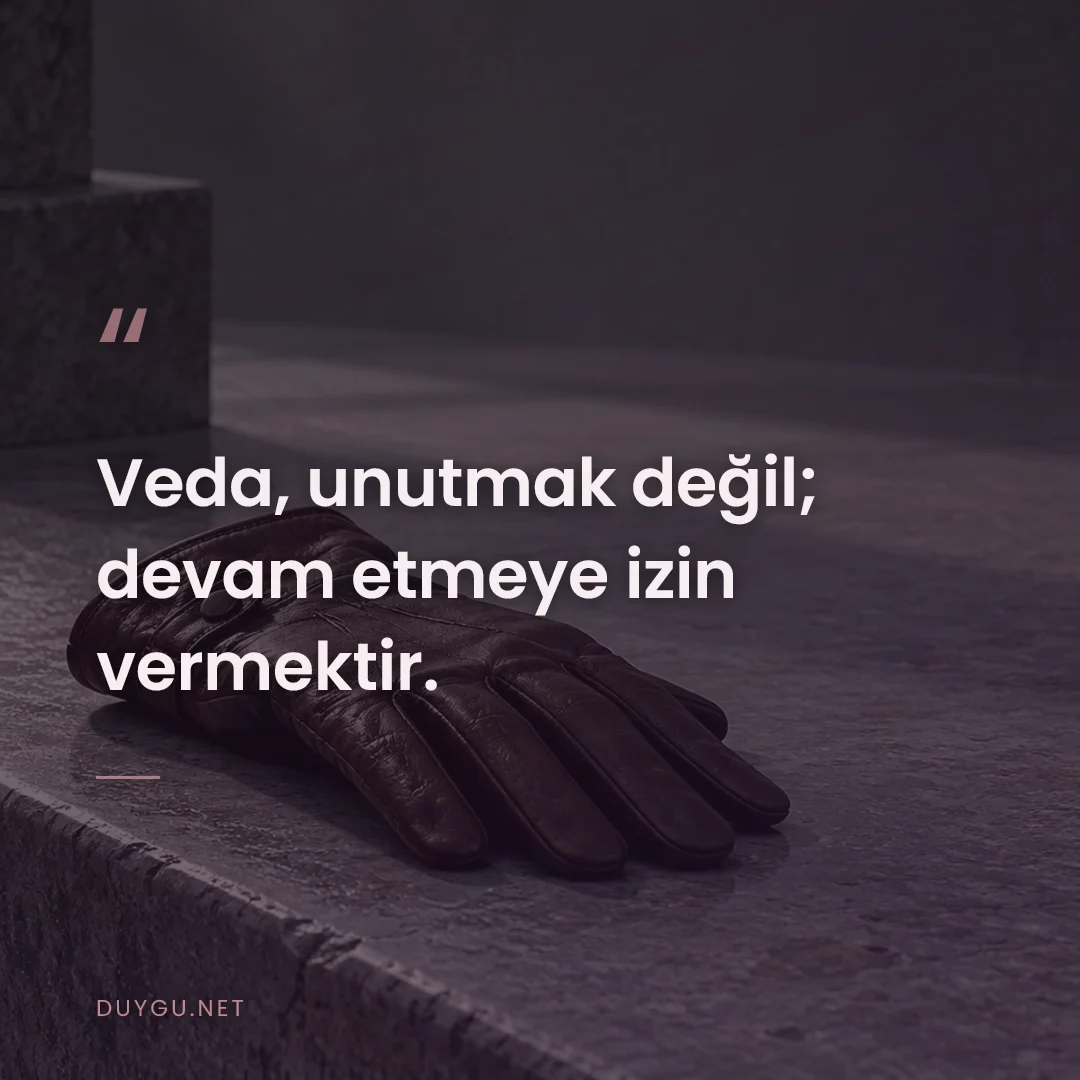 Resimli söz: Veda, unutmak değil; devam etmeye izin vermektir.
