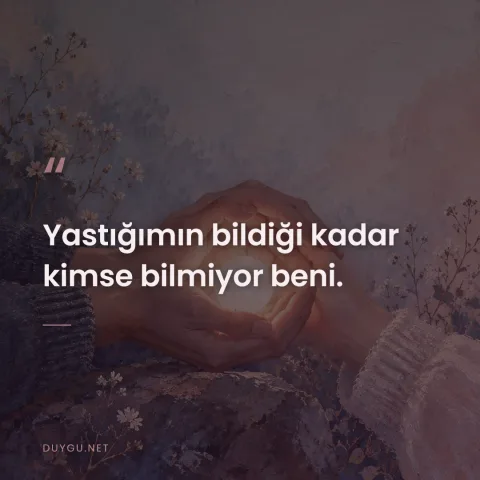 Yastığımın bildiği kadar kimse bilmiyor beni.