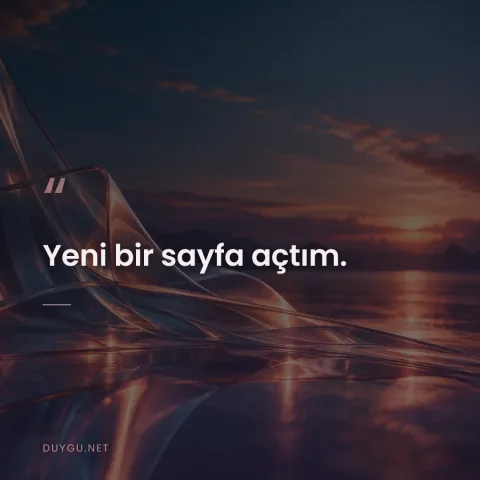 Yeni bir sayfa açtım.