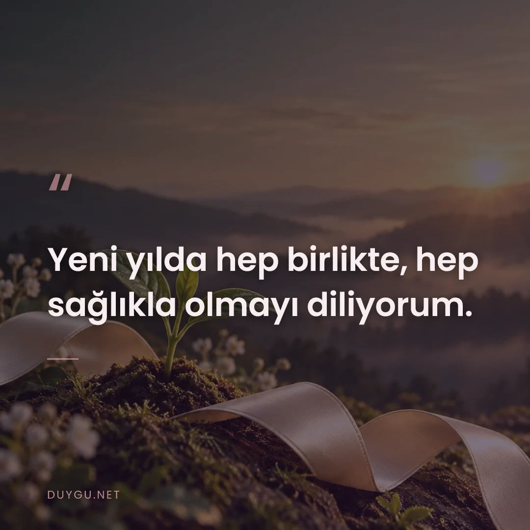 Resimli söz: Yeni yılda hep birlikte, hep sağlıkla olmayı diliyorum.