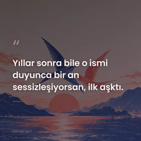 Yıllar sonra bile o ismi duyunca bir an sessizleşiyorsan, ilk aşktı.