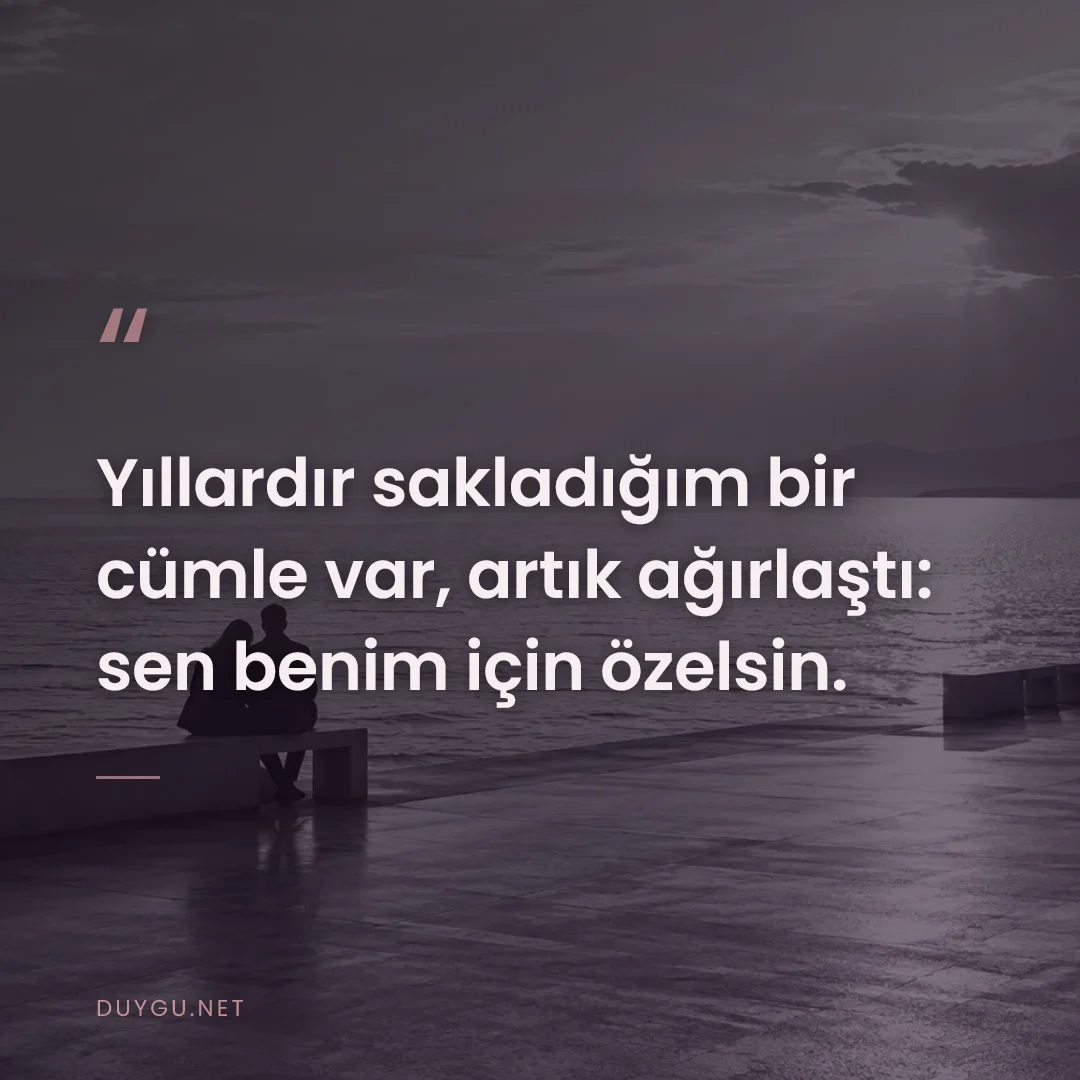 Resimli söz: Yıllardır sakladığım bir cümle var, artık ağırlaştı: sen benim için öz