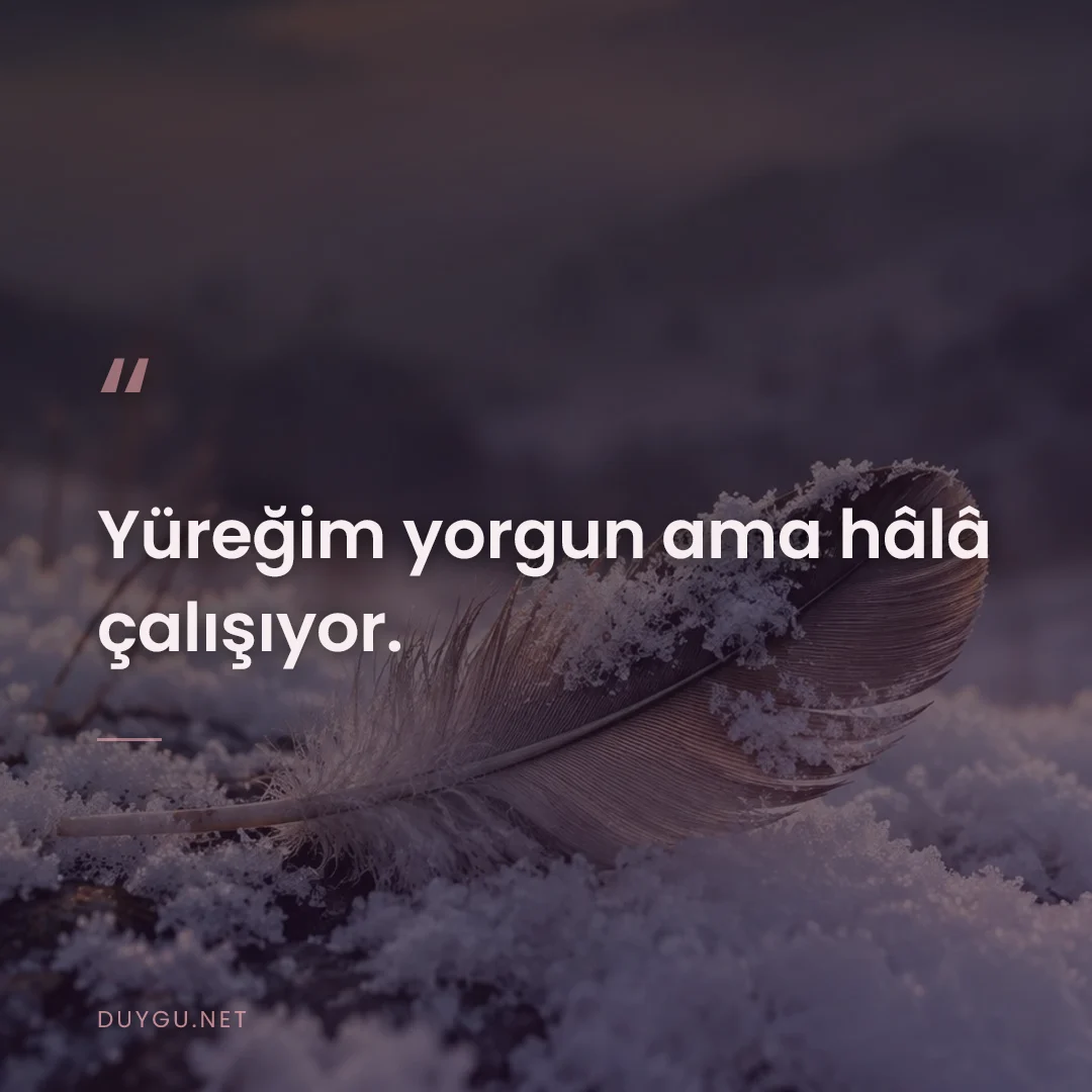 Resimli söz: Yüreğim yorgun ama hâlâ çalışıyor.