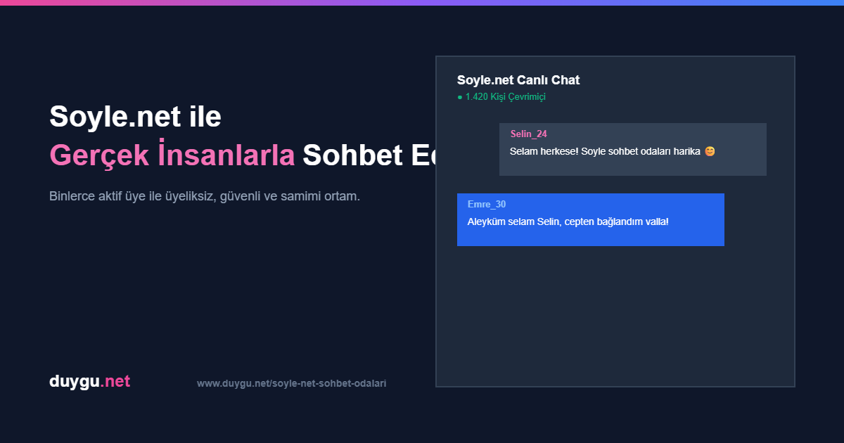 Soyle.net Sohbet Odaları, hakkında ki düşünceleriniz nedir?